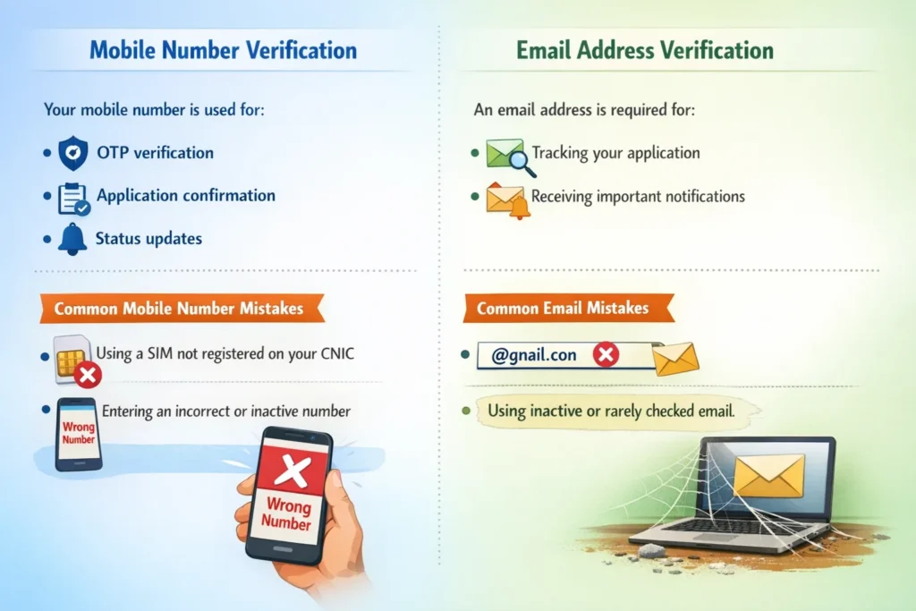 Mobile Number and Email Verification
